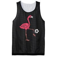 Flamingo Playing Soccer Football Player Mesh Reversible Basketball Jersey Tank