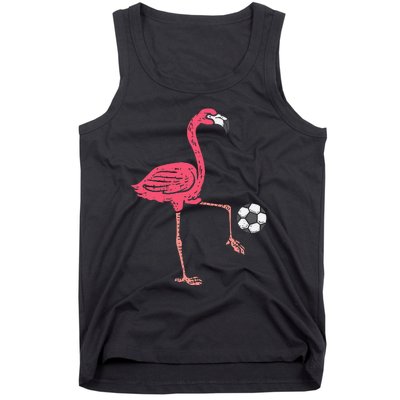 Flamingo Playing Soccer Football Player Tank Top