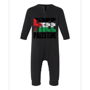 Free Palestine Support Palestine Gaza Jerusalem Infant Fleece One Piece