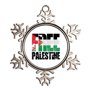 Free Palestine Support Palestine Gaza Jerusalem Metallic Star Ornament