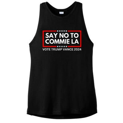 Funny Political Say No To Commie La Vote Trump Vance 2024 Ladies PosiCharge Tri-Blend Wicking Tank