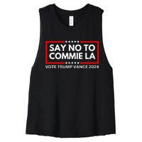 Funny Political Say No To Commie La Vote Trump Vance 2024 Women's Racerback Cropped Tank