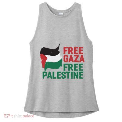 Free Palestine Stand With Palestine Activist Equality Ladies PosiCharge Tri-Blend Wicking Tank