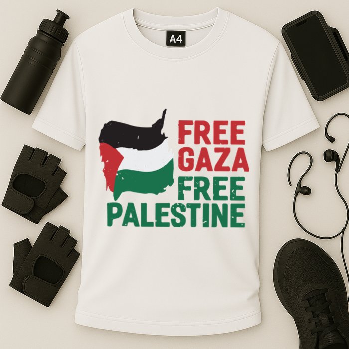Free Palestine Stand With Palestine Activist Equality Cooling Performance Crew T-Shirt