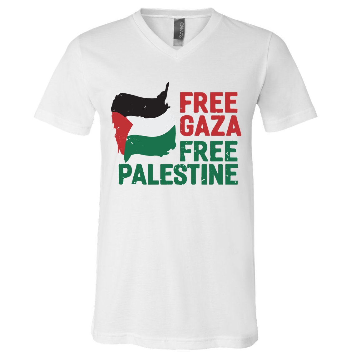 Free Palestine Stand With Palestine Activist Equality V-Neck T-Shirt