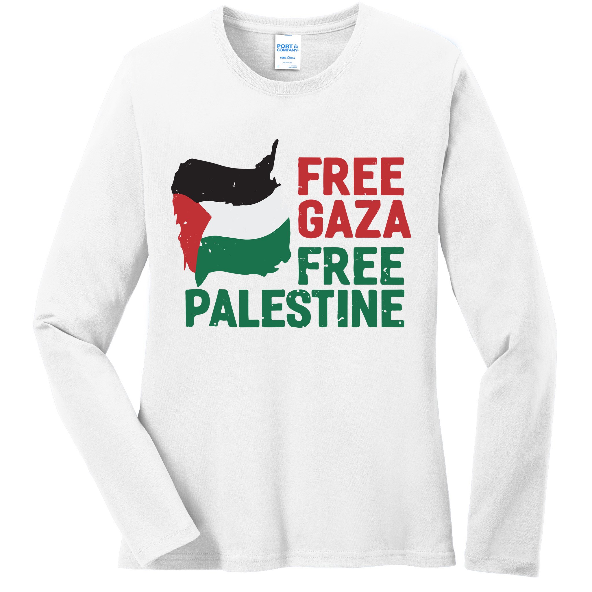 Free Palestine Stand With Palestine Activist Equality Ladies Long Sleeve Shirt