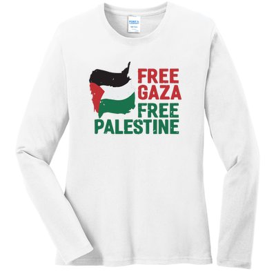 Free Palestine Stand With Palestine Activist Equality Ladies Long Sleeve Shirt