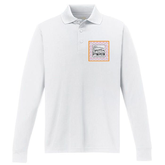 Falloween Pumpkin Spice Performance Long Sleeve Polo