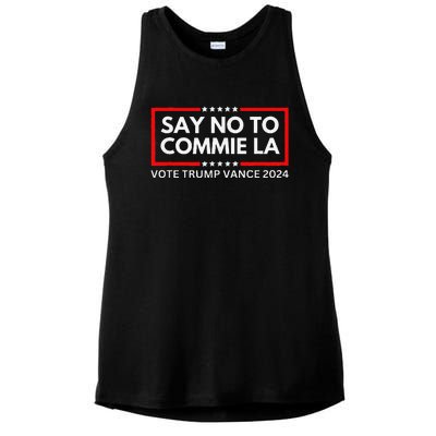 Funny Political Say No To Commie La Vote Trump Vance 2024 Ladies PosiCharge Tri-Blend Wicking Tank