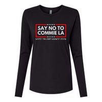 Funny Political Say No To Commie La Vote Trump Vance 2024 Womens Cotton Relaxed Long Sleeve T-Shirt