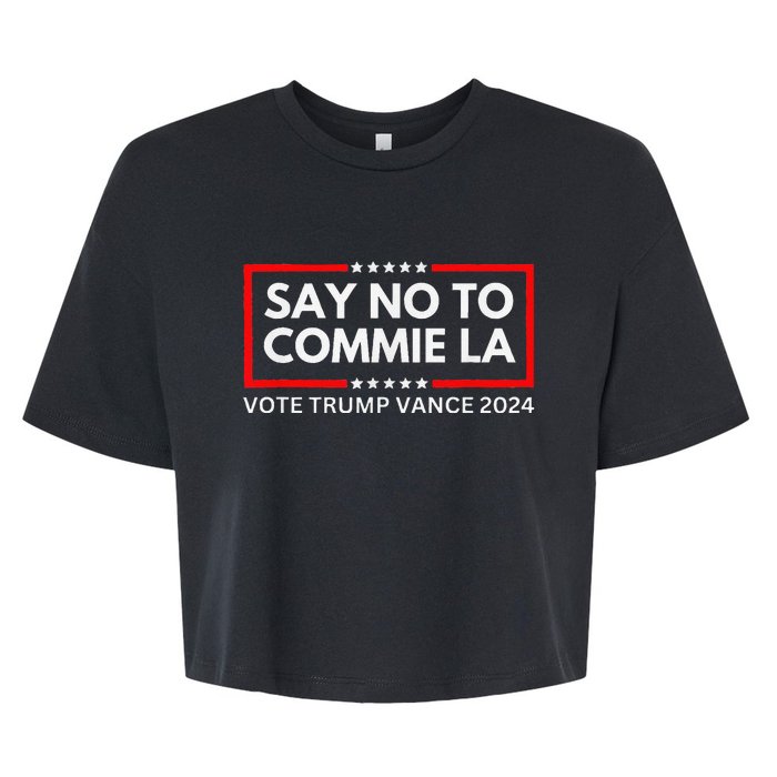 Funny Political Say No To Commie La Vote Trump Vance 2024 Bella+Canvas Jersey Crop Tee