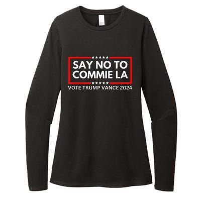 Funny Political Say No To Commie La Vote Trump Vance 2024 Womens CVC Long Sleeve Shirt