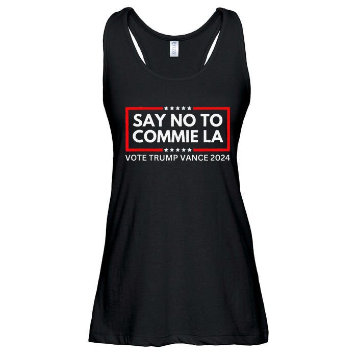 Funny Political Say No To Commie La Vote Trump Vance 2024 Ladies Essential Flowy Tank