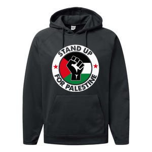 Free Palestine Stand up For Palestine Performance Fleece Hoodie