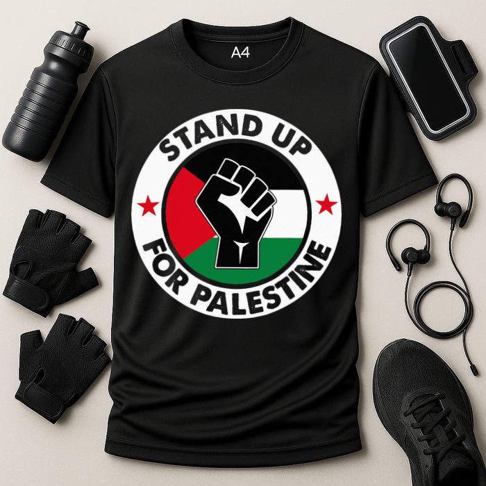 Free Palestine Stand up For Palestine Cooling Performance Crew T-Shirt