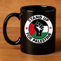 Free Palestine Stand up For Palestine 11oz C Handle Ceramic Mug
