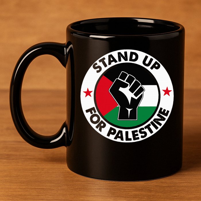 Free Palestine Stand up For Palestine 11oz C Handle Ceramic Mug