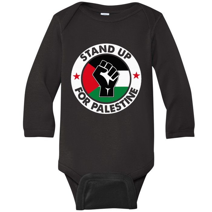 Free Palestine Stand up For Palestine Baby Long Sleeve Bodysuit