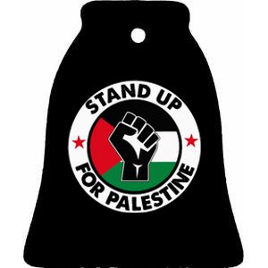 Free Palestine Stand up For Palestine Ceramic Bell Ornament