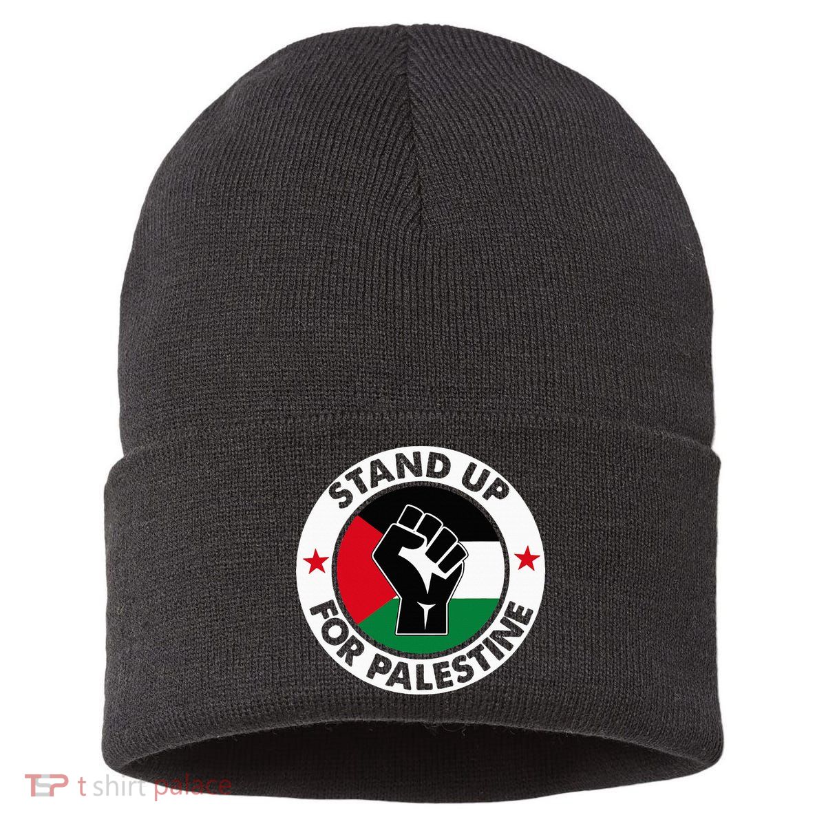 Free Palestine Stand up For Palestine Sustainable Knit Beanie