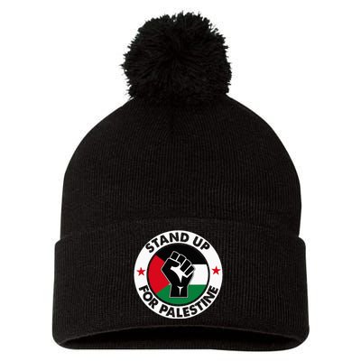 Free Palestine Stand up For Palestine Pom Pom 12in Knit Beanie