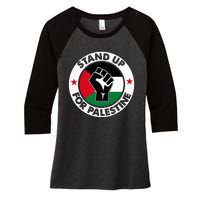 Free Palestine Stand up For Palestine Women's Tri-Blend 3/4-Sleeve Raglan Shirt