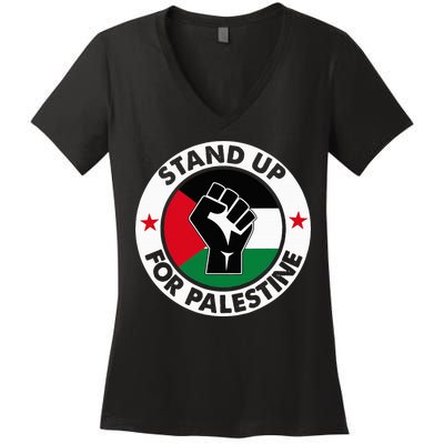 Free Palestine Stand up For Palestine Women's V-Neck T-Shirt