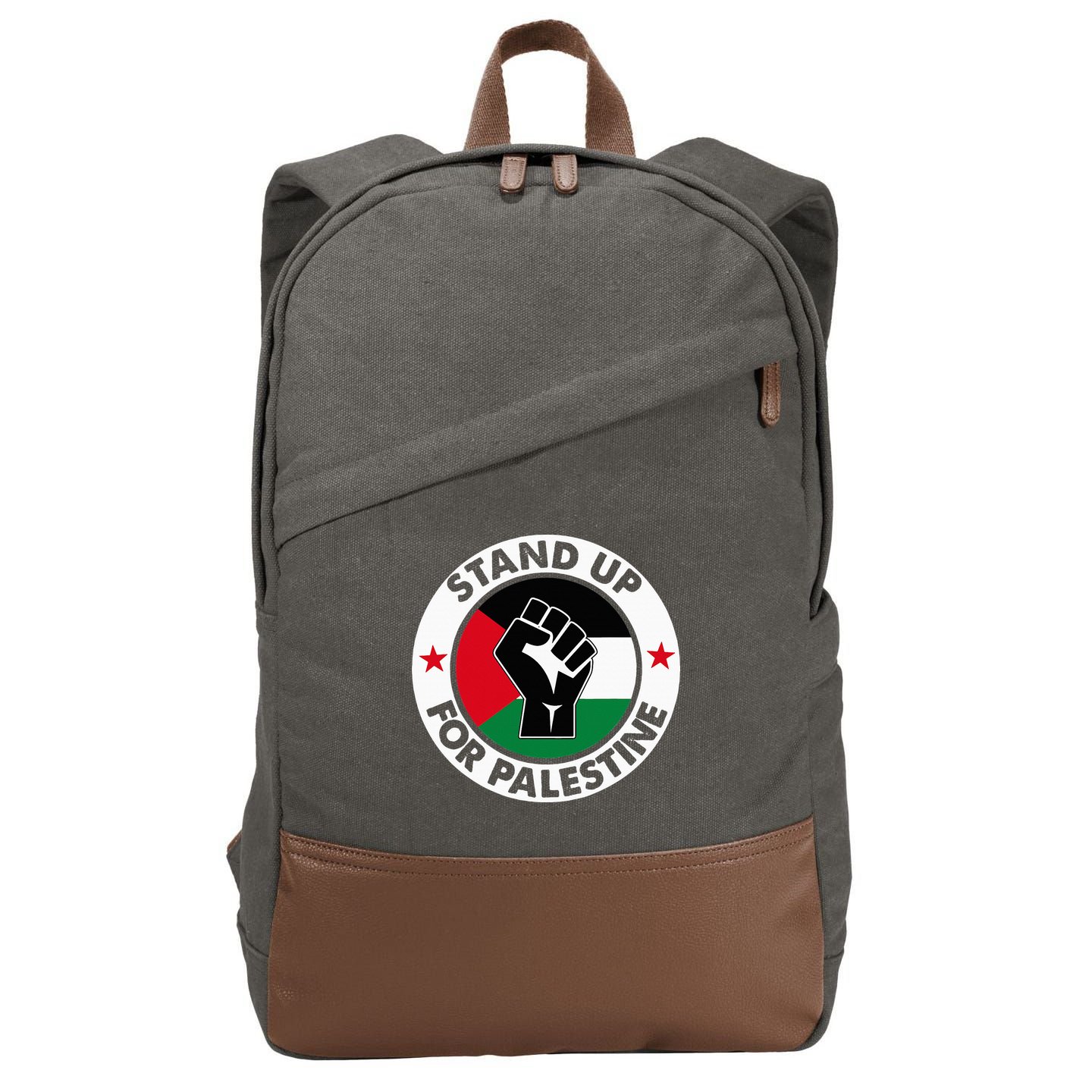 Free Palestine Stand up For Palestine Cotton Canvas Backpack