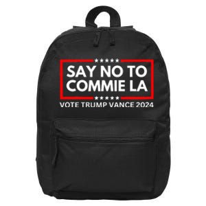 Funny Political Say No To Commie La Vote Trump Vance 2024 16 in Basic Backpack