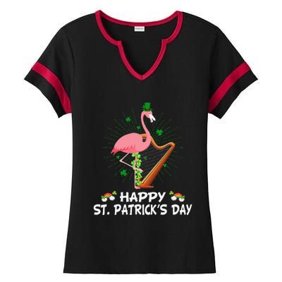 Flamingo Plus Size St Patricks Day Ladies Halftime Notch Neck Tee