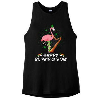 Flamingo Plus Size St Patricks Day Ladies PosiCharge Tri-Blend Wicking Tank