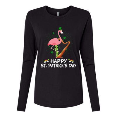 Flamingo Plus Size St Patricks Day Womens Cotton Relaxed Long Sleeve T-Shirt