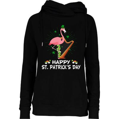 Flamingo Plus Size St Patricks Day Womens Funnel Neck Pullover Hood