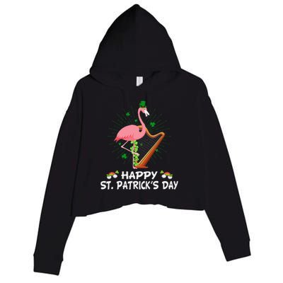 Flamingo Plus Size St Patricks Day Crop Fleece Hoodie