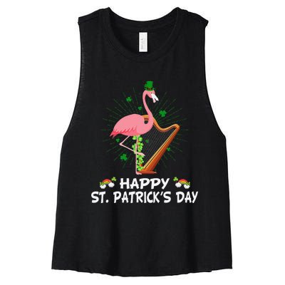 Flamingo Plus Size St Patricks Day Women's Racerback Cropped Tank