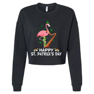 Flamingo Plus Size St Patricks Day Cropped Pullover Crew