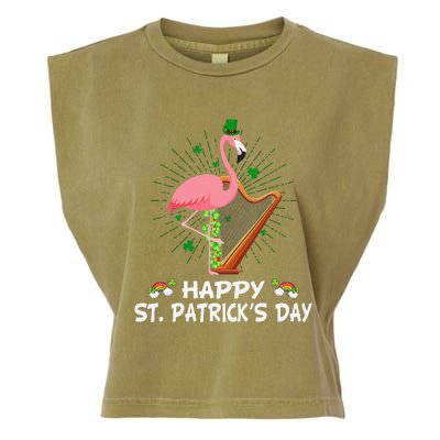 Flamingo Plus Size St Patricks Day Garment-Dyed Women's Muscle Tee