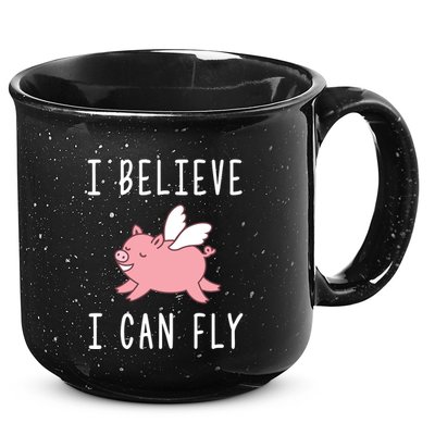 Flying Pig Shirts When Pigs Fly I Believe I Can Fly 15oz Campfire Ceramic Mug
