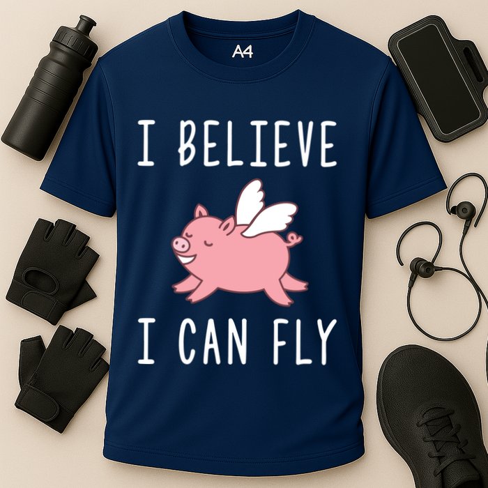Flying Pig Shirts When Pigs Fly I Believe I Can Fly Cooling Performance Crew T-Shirt