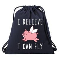 Flying Pig Shirts When Pigs Fly I Believe I Can Fly Drawstring Bag