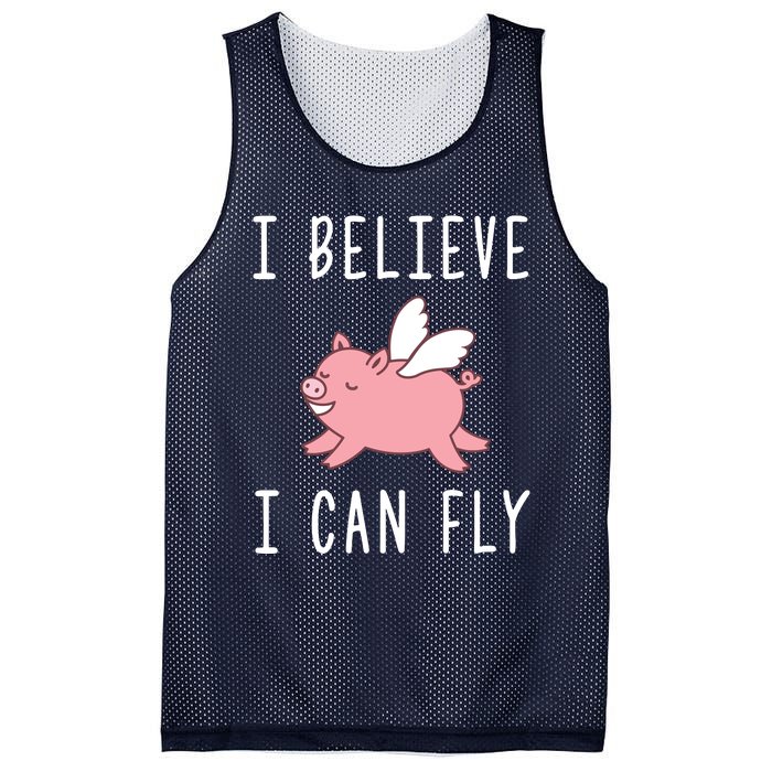 Flying Pig Shirts When Pigs Fly I Believe I Can Fly Mesh Reversible Basketball Jersey Tank