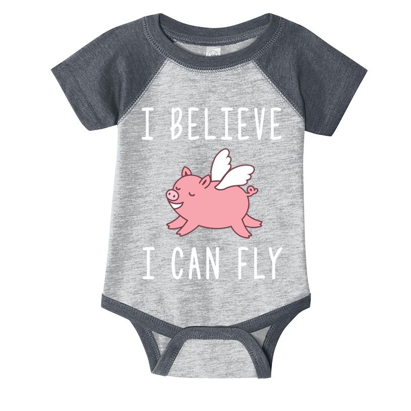 Flying Pig Shirts When Pigs Fly I Believe I Can Fly Infant Baby Jersey Bodysuit