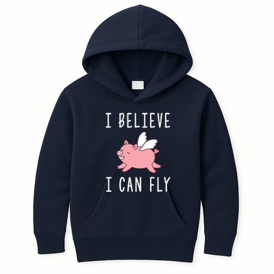Flying Pig Shirts When Pigs Fly I Believe I Can Fly Kids Hoodie