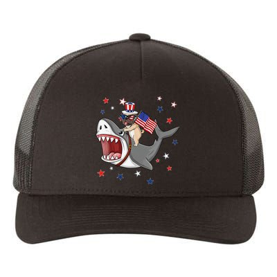 Funny Pug Shark 4th Of July Dog Mom Dad Puppy Lover Yupoong Adult 5-Panel Trucker Hat