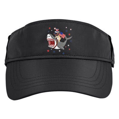 Funny Pug Shark 4th Of July Dog Mom Dad Puppy Lover Adult Drive Performance Visor