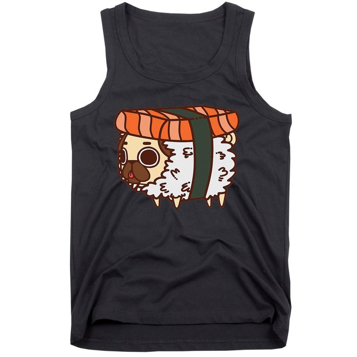 Funny Puglie Sushi Pug Love Sushi Birthday Gift Tank Top