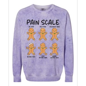 Funny Pain Scale Nurse Christmas Gingerbread Xmas Holiday Colorblast Crewneck Sweatshirt