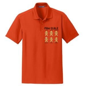 Funny Pain Scale Nurse Christmas Gingerbread Xmas Holiday Dry Zone Grid Polo