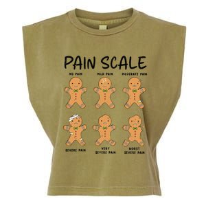 Funny Pain Scale Nurse Christmas Gingerbread Xmas Holiday Garment-Dyed Women's Muscle Tee