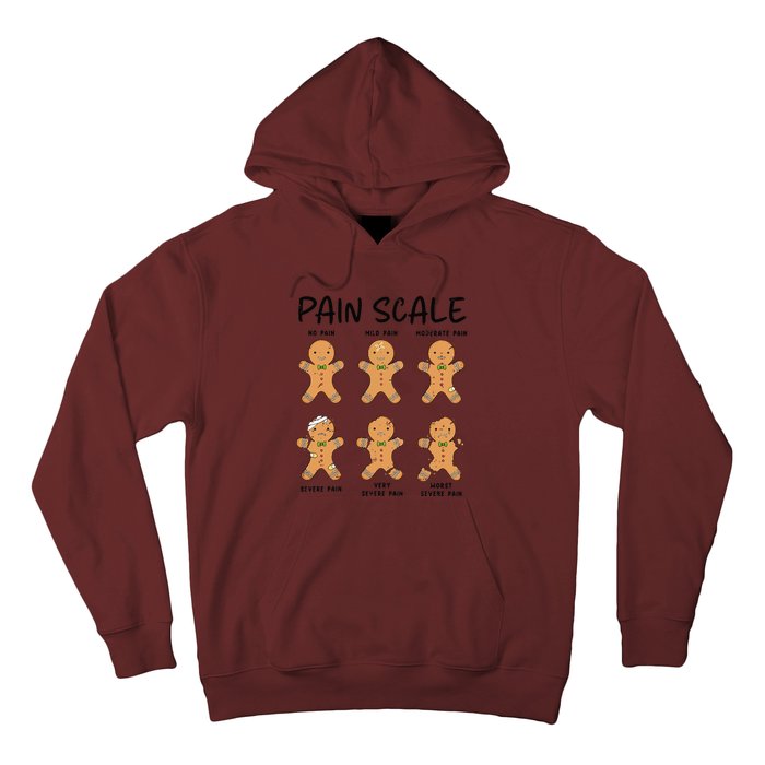 Funny Pain Scale Nurse Christmas Gingerbread Xmas Holiday Hoodie